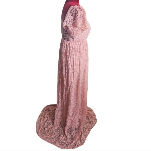 Maternity Pink Carnation Gown Size Small - Picture 5 of 7